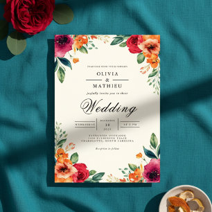 Botanische Hochzeit mit üppiger Vegetation Einladung