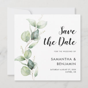 Botanische Hochzeit mit Wasserfarbe Datum speicher Save The Date