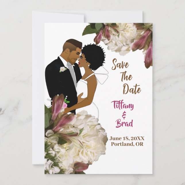 Botanische Hochzeit mit weißer Blüte Rette dem Dat Save The Date (Vorderseite)