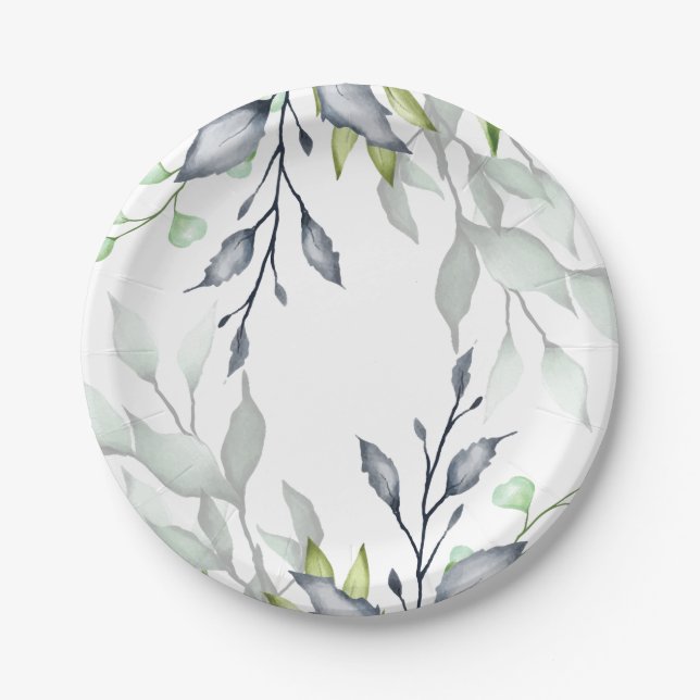 Botanische Hochzeit Pappteller (Vorderseite)