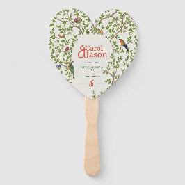 Botanische Hochzeit Personalisiert Heart Hand Fan Fächer