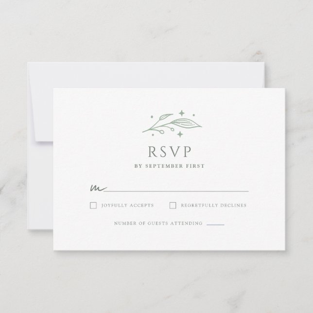 Botanische Hochzeit RSVP Karte (Vorderseite)