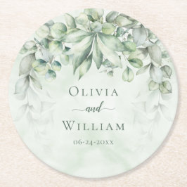 Botanische Hochzeit Runder Pappuntersetzer