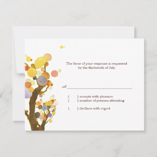 Botanische Hochzeit von Bäumen RSVP Karte