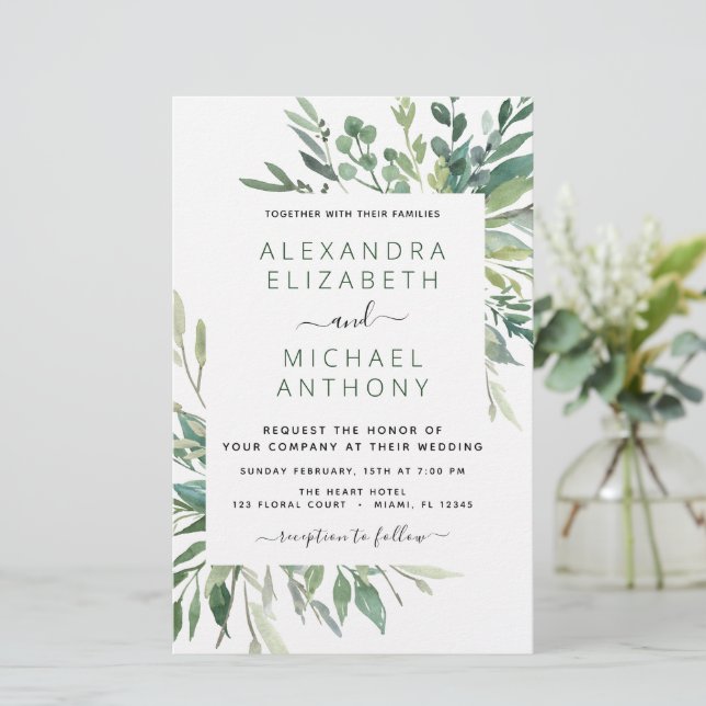 Botanische Hochzeit von Blättern (Stehend Vorderseite)