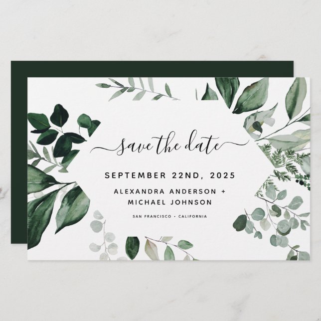 Botanische Hochzeit von Blättern (Vorne/Hinten)