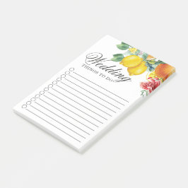 Botanische Hochzeit von Citrus Watercolor Post-it Klebezettel