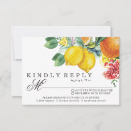 Botanische Hochzeit von Citrus Watercolor RSVP Karte