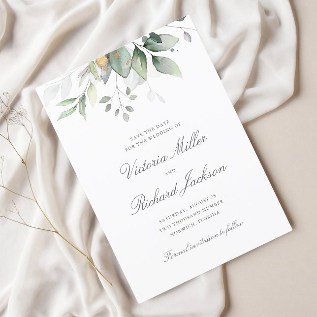 Botanische Hochzeit von Goldgrün Save The Date (Von Creator hochgeladen)