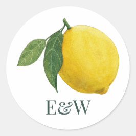Botanische Hochzeit von Lemon Runder Aufkleber