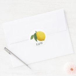 Botanische Hochzeit von Lemon Runder Aufkleber