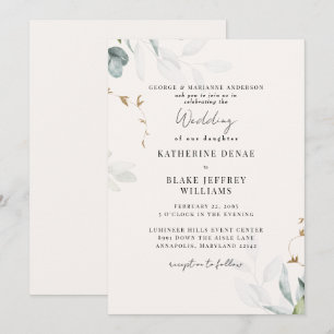 Botanische Hochzeit von Light Champagne Einladung