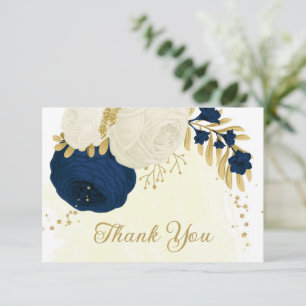 Botanische Hochzeit von Marinesoldaten und weißen Dankeskarte