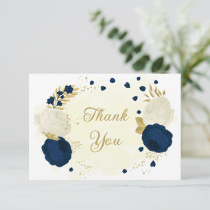 Botanische Hochzeit von Marinesoldaten und weißen  Dankeskarte
