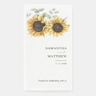 Botanische Hochzeit von Sonnenblumen Serviette