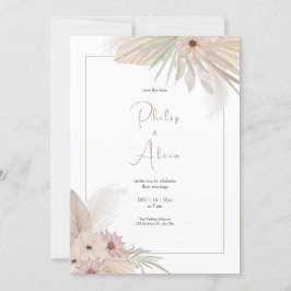 Botanische Hochzeit von White Boho Einladung