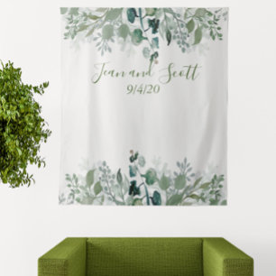 Botanische Hochzeiten Blätter Moderne Vegetation Wandteppich