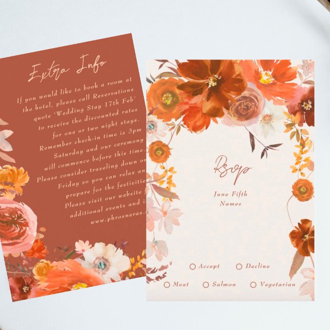 Botanische Hochzeiten mit Creme und Kupfer RSVP Karte (Von Creator hochgeladen)