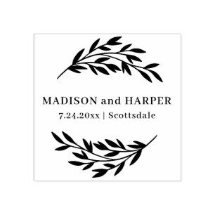 Botanische Hochzeiten und Datum Gummistempel