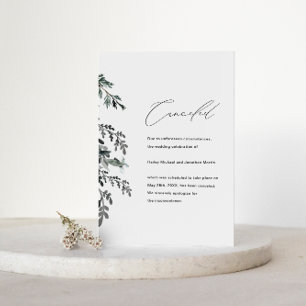 Botanische Hochzeitsabsage Ankündigung