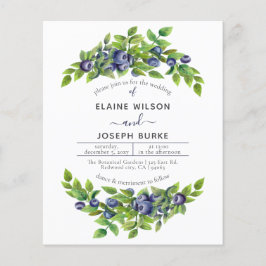 Botanische Hochzeitseinladung für Heidelbeeren