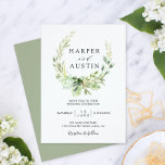 Botanische Hochzeitseinladung in Grünblättern Einladung<br><div class="desc">Diese Hochzeitseinladung mit einem schönen Kranz aus Blätter in verschiedenen Grüntönen. Für eine weiter gehende Anpassung dieses Designs klicken Sie bitte auf den Button "Anpassen". Matching-Elemente sind ebenfalls verfügbar.</div>
