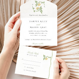 Botanische Hochzeitseinladung und UAWG All In One Einladung