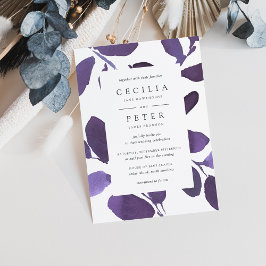 Botanische Hochzeitseinladung | Violett Einladung