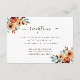 Botanische Hochzeitsempfehlung für rustikales Wass Begleitkarte