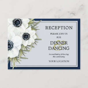 Botanische Hochzeitsempfehlung für Schwarz-weiße A Begleitkarte