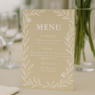 Botanische Hochzeitsempfehlung Menükarte