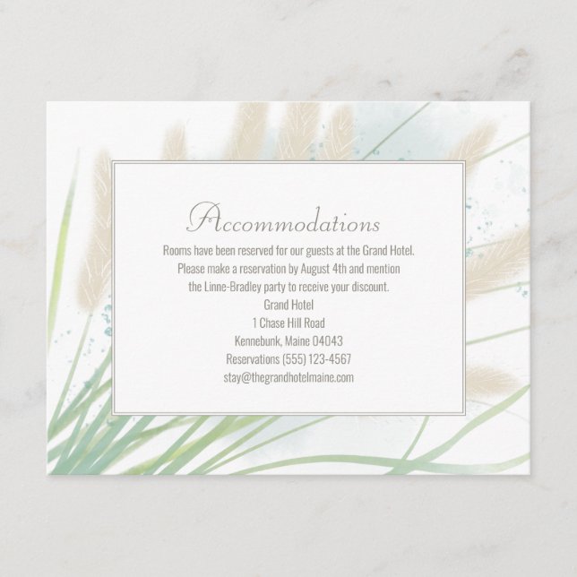 Botanische Hochzeitskarten an der Küste Begleitkarte (Vorderseite)