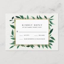 Botanische Hochzeitskarten für Grüne Wasserfarben