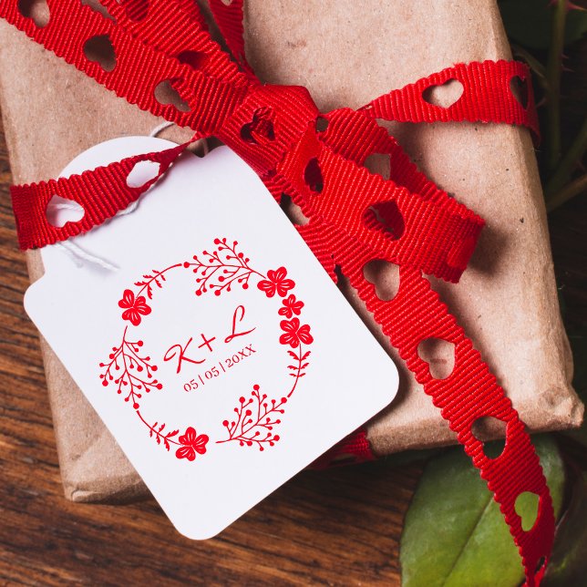 Botanische Hochzeitskranz mit Initialen Gummistempel (Von Creator hochgeladen)