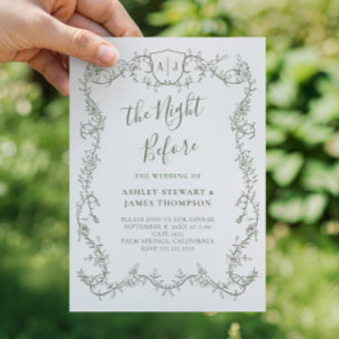 Botanische Hochzeitsprobe am Abend zuvor Einladung