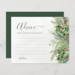 Botanische Hochzeitsratenkarte Winter Greenery<br><div class="desc">Erstelle einen sinnvollen und personalisierten Sake mit diesen schönen Ratenkarten. Diese Karten mit einem charmanten Winterwunder-Design mit Kiefernästen und Beeren bieten den Gästen die Möglichkeit, ihre herzlichen Worte der Weisheit und Unterstützung zu teilen. Es ist eine nachdenkliche und sentimentale Art, den besonderen Tag des Paares zu feiern und eine wertvolle...</div>