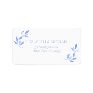 Botanische Hochzeitsrede von Französisch-Blauer Fl Adressaufkleber