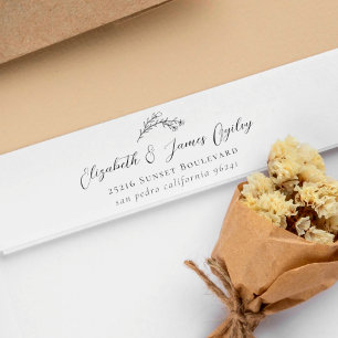 Botanische Hochzeitsschrift des modernen Paares Gummistempel