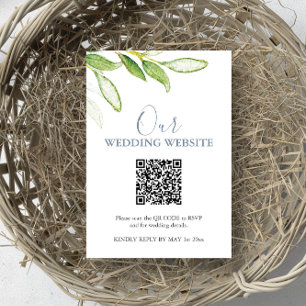Botanische Hochzeitsseite RSVP-Karte mit QR-Code Einladung