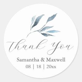Botanische Hochzeitsticker Vielen Dank Runder Aufkleber