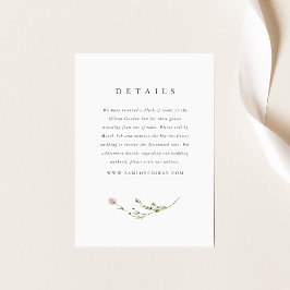 Botanische Hochzeitsunterkünfte - Eintrittskarte Begleitkarte