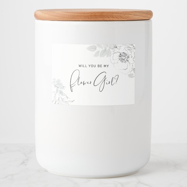 Botanische Illustration Blumenblume Girl Candle La Lebensmitteletikett (Vorderseite)