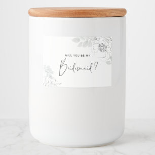 Botanische Illustration Bridesmaid Candle Label Lebensmitteletikett