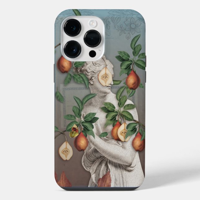 Botanische Illustration Collage Goddess Venus iPhone Hülle (Rückseite)
