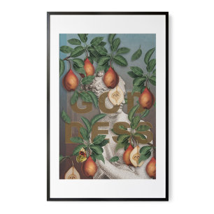 Botanische Illustration Collage Goddess Venus Poster