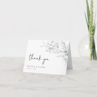 Botanische Illustration Danke-Faltkarte