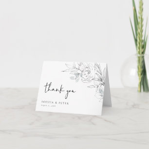 Botanische Illustration Danke-Faltkarte Dankeskarte