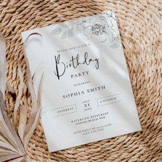 Botanische Illustration Geburtstagsparty Einladung