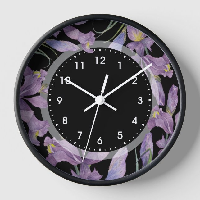 Botanische Illustration: Lila Wasserfarbe Ire Uhr (Vorderseite)