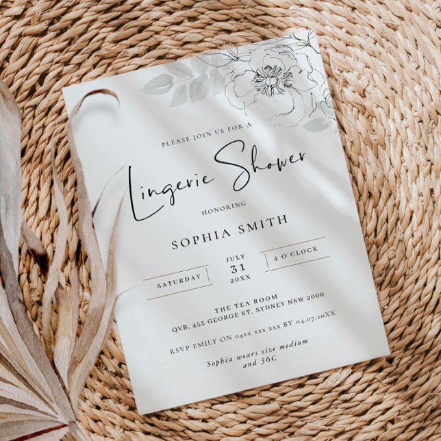 Botanische Illustration Lingerie Dusche Einladung (Von Creator hochgeladen)